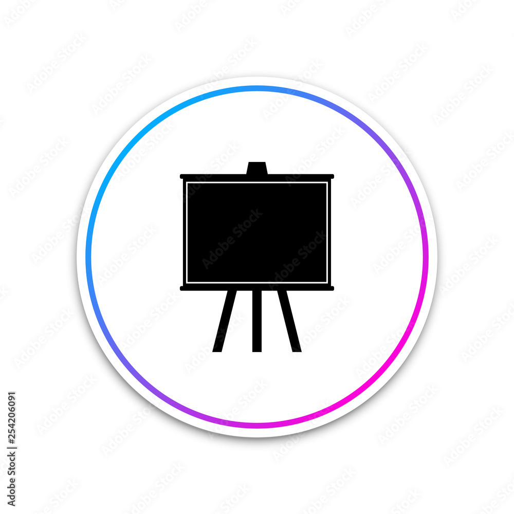 Chalkboard icon isolated on white background. School Blackboard sign. Circle white button. Vector Illustration Chalkboard icon isolated on white background. School Blackboard sign. Circle white button. Vector Illustration