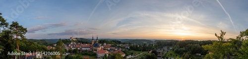franconian colorful morning sunrise panorama gößweinstein