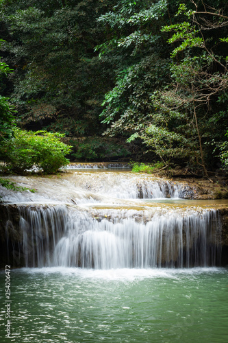 Fototapeta Naklejka Na Ścianę i Meble -  Erawan Falls with emerald green ponds in Erawan  National Park.