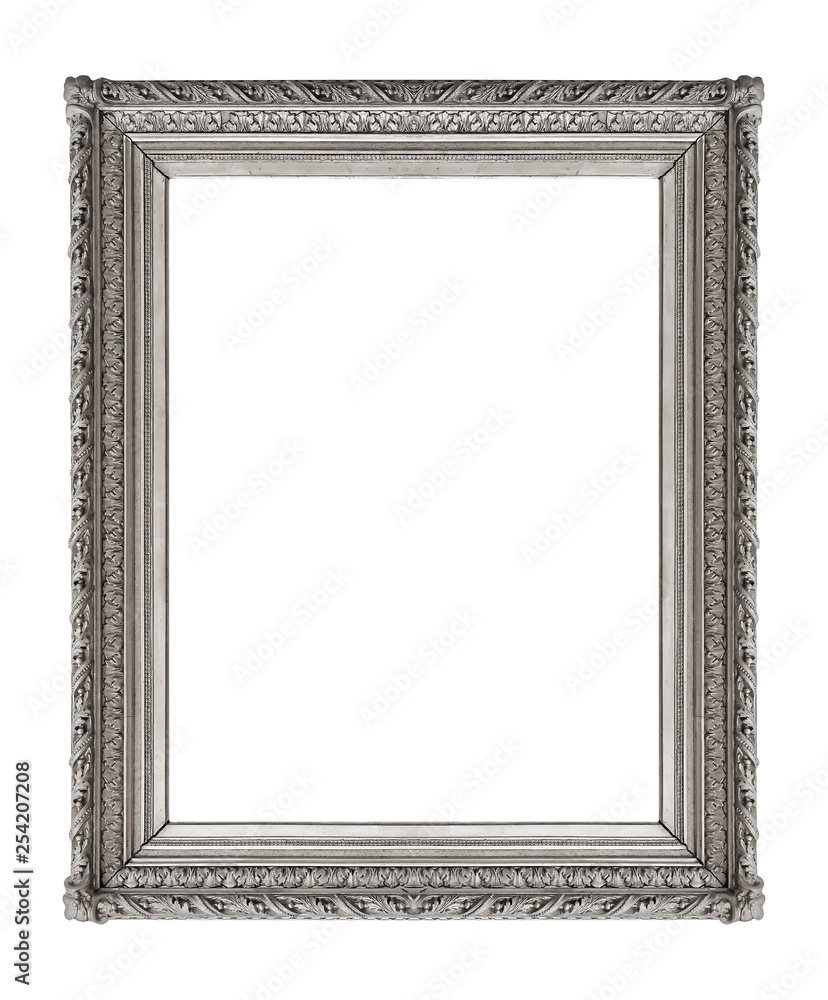 Silver frame for paintings, mirrors or photo isolated on white background Silver frame for paintings, mirrors or photo isolated on white background