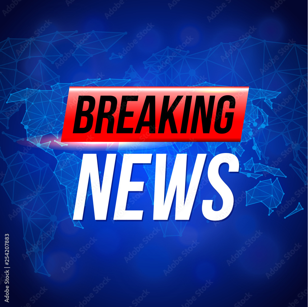 Fototapeta premium Breaking news dark photo realistic vector background