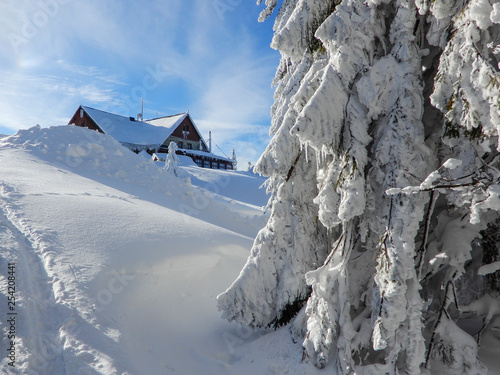 Klimczok shelter in Beskid mountains