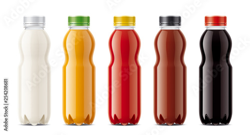 Bottles for juice, dairy drinks and other.