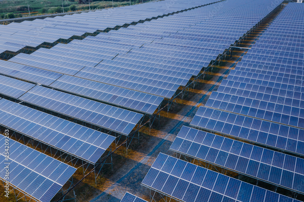 blue panel lines solar cells energy business and industry  clean power electric in Thailand