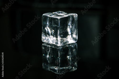 One Ice cube on Black Background © Ruben