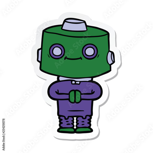 sticker of a cartoon robot