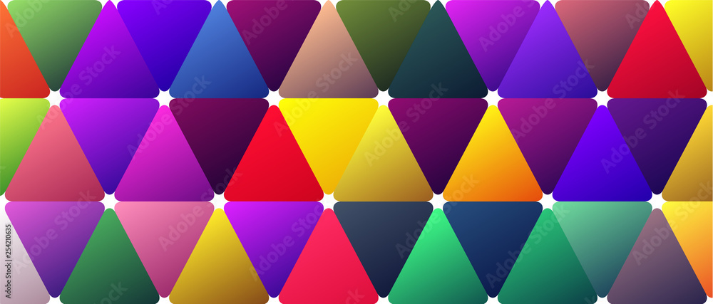 Bright Color Saturated Trendy Triangle BG Design