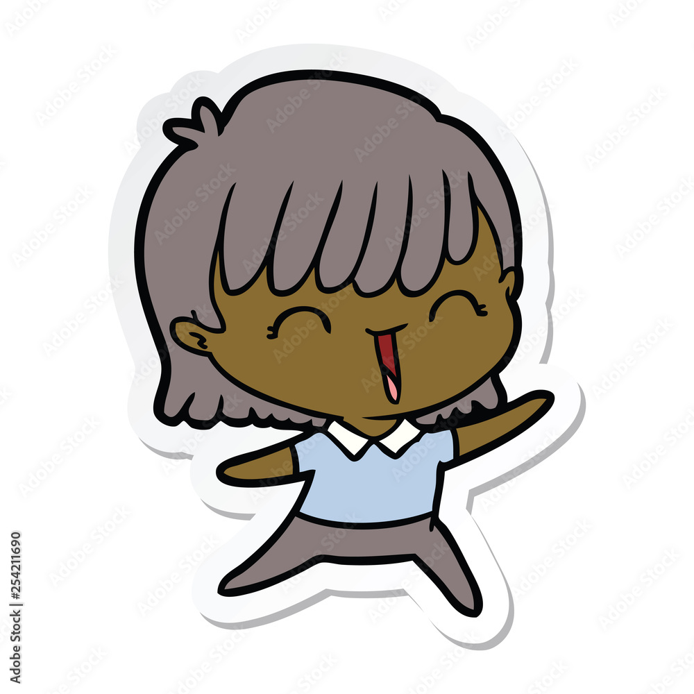 sticker of a cartoon woman sticker of a cartoon woman