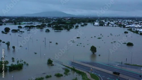 4k Aerial Drone  shot, Townsville Australia Flood 2019