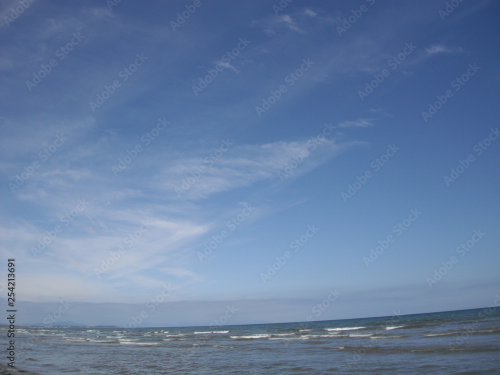 sea, water, sky, clouds, blue, scenic, panoramic