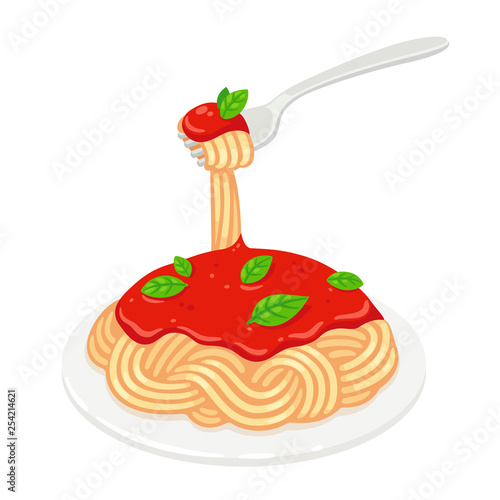 Spaghetti with tomato sauce