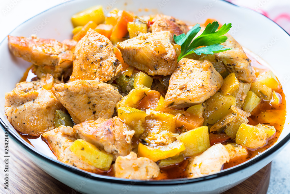 Chicken stew with vegetables. Chicken stew with vegetables.