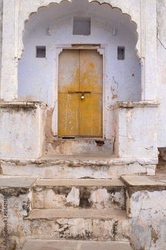 Door in an old house in Pushkar, India 