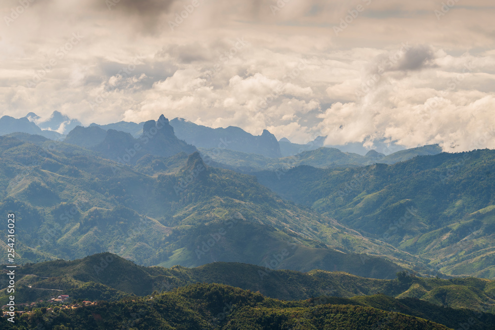 Mountains and Cloudscape in Luang Prabang, Laos