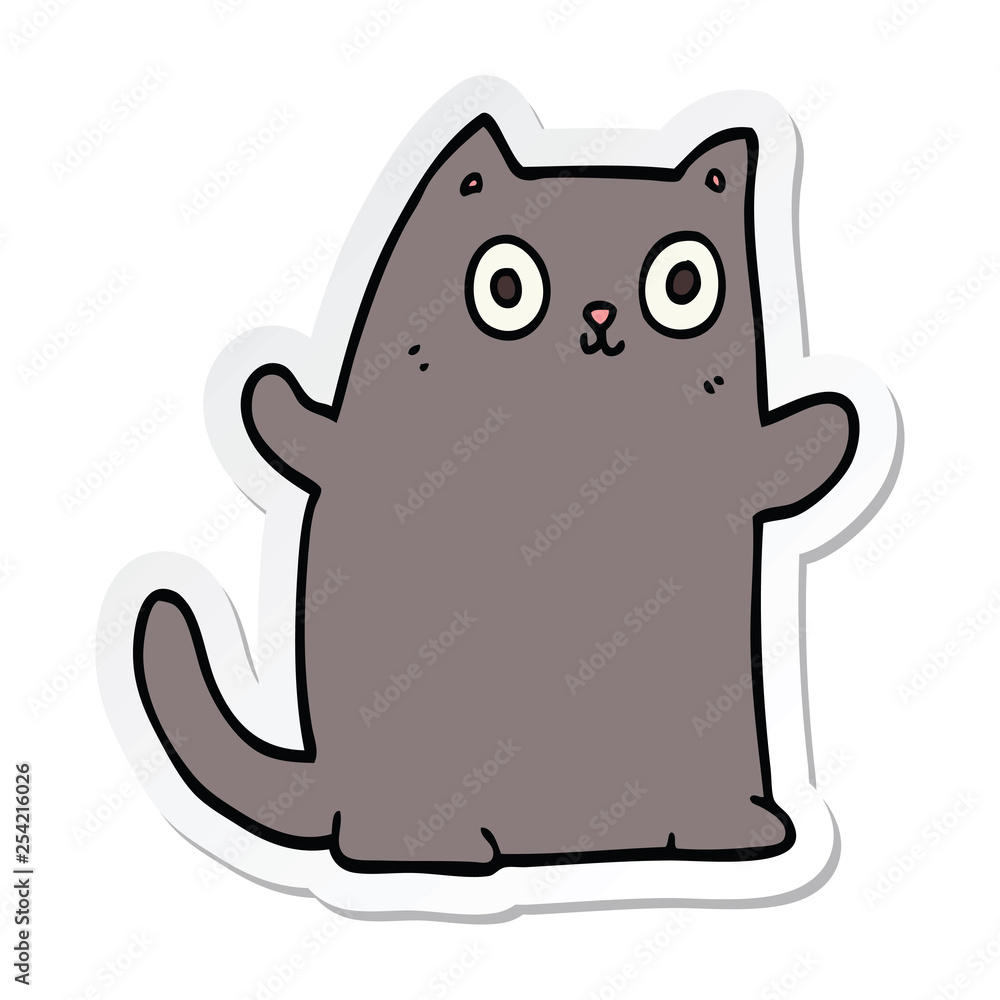 sticker of a cartoon cat sticker of a cartoon cat