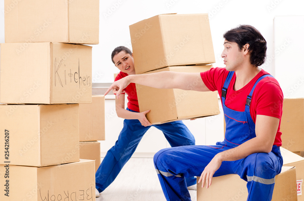 Professional movers doing home relocation Professional movers doing home relocation