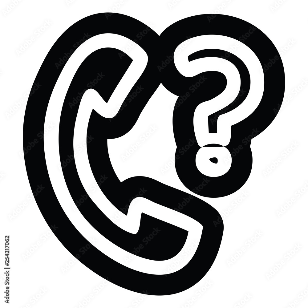 telephone handset with question mark icon telephone handset with question mark icon
