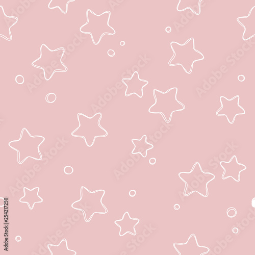 Cute light stars seamless pattern. Sweet dreams background. Vector illustration for xmas wallpaper, wrap, fabric, textile, cloth or package design. Baby shower background or invitation template