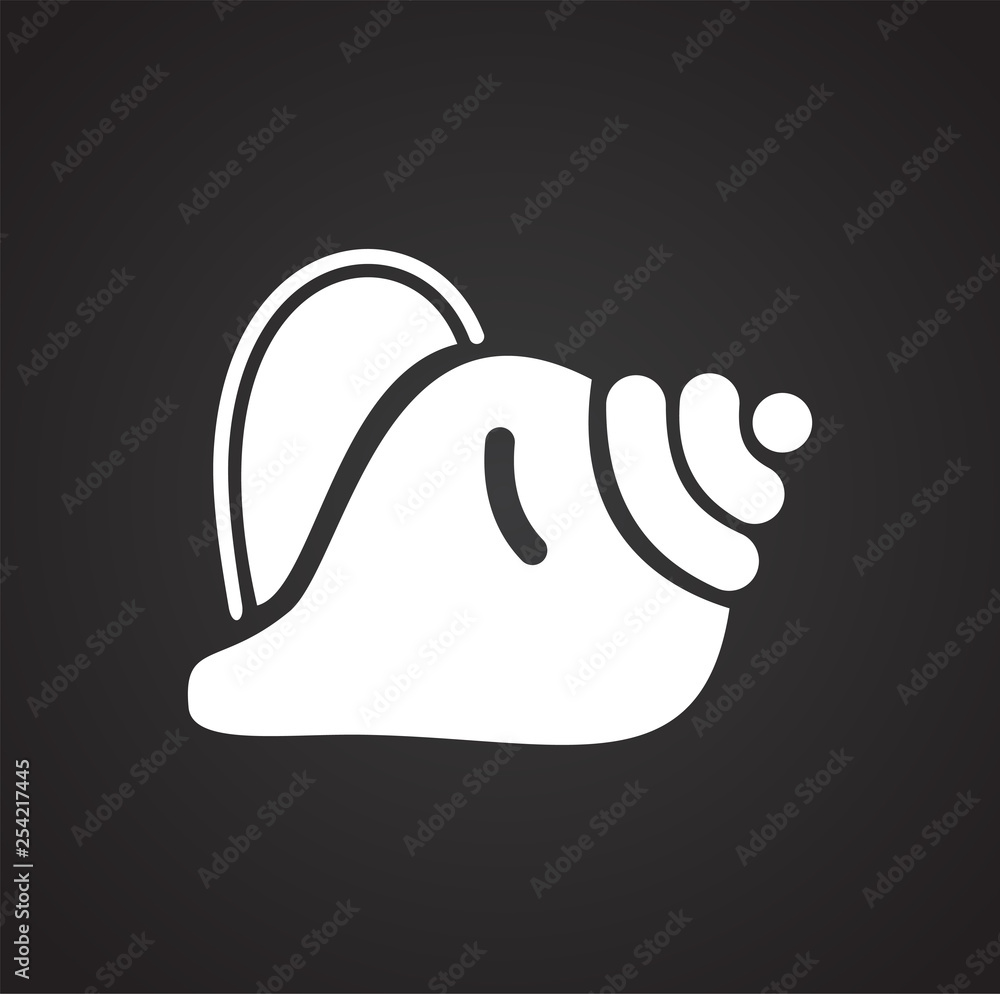 Sea Shell icon on black background for graphic and web design. Simple vector sign. Internet concept symbol for website button or mobile app. Sea Shell icon on black background for graphic and web design. Simple vector sign. Internet concept symbol for website button or mobile app.