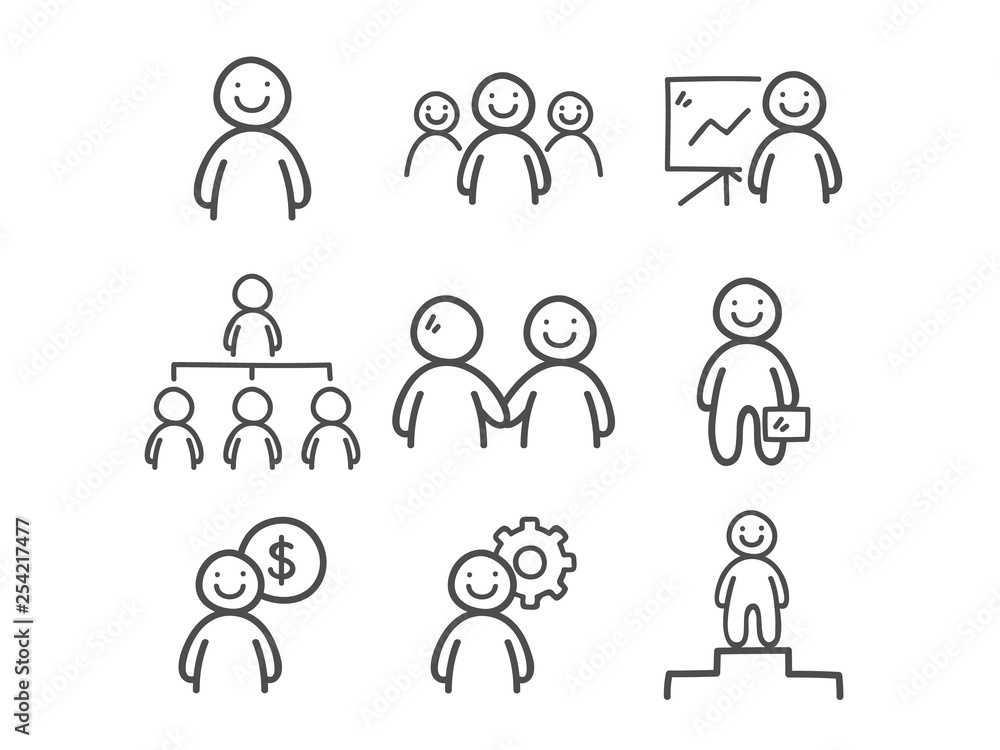 Doodle Business People Icons.