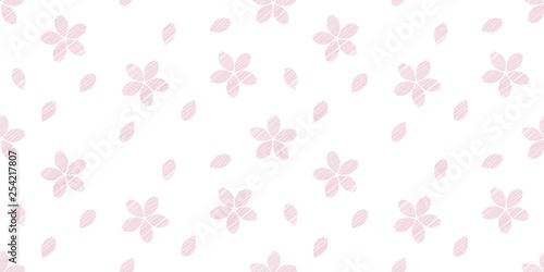 Cherry Blossoms background.Seamless pattern. Vector. 桜のパターン