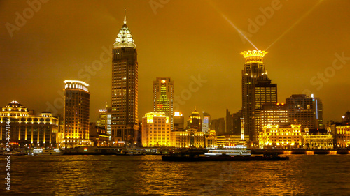 illuminated city of shanghai 