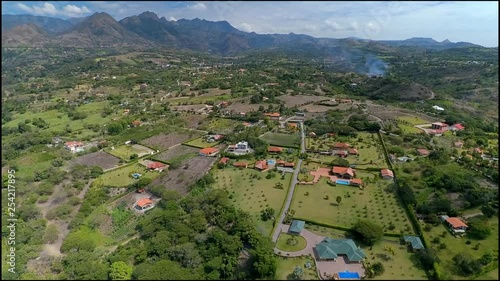This is an aerial shot over the tropical Yunguilla Valley, a popular place near Cuenca, Ecuador for vacation and retirement for many Americans and Ecuadorians. photo