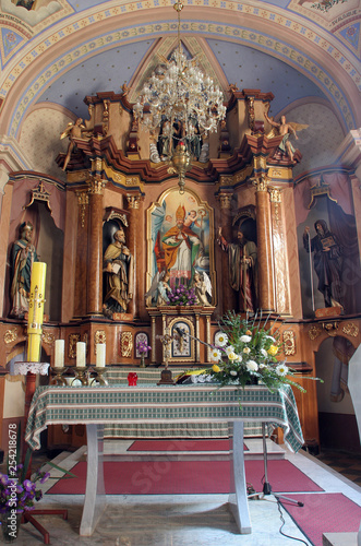 Main altar in Parish Church of Saint Martin in Martinska Ves, Croatia 