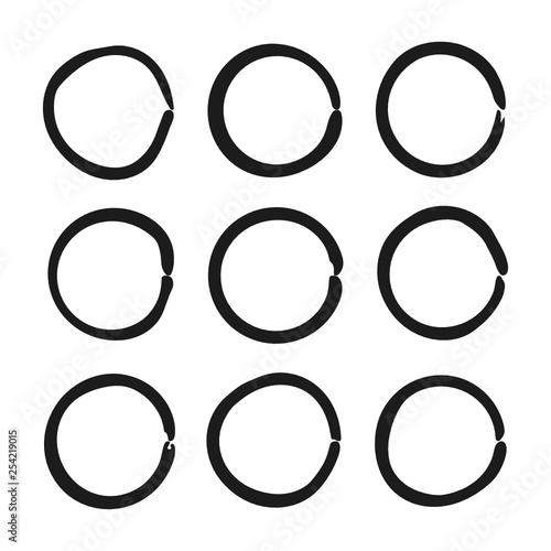 Vector pattern with circles. Black and white texture.