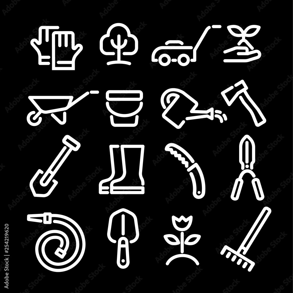 garden tools icons garden tools icons