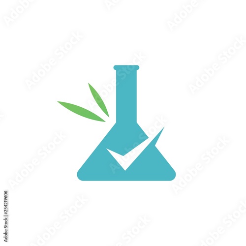 cannabis lab test check certified certificate logo icon illustration