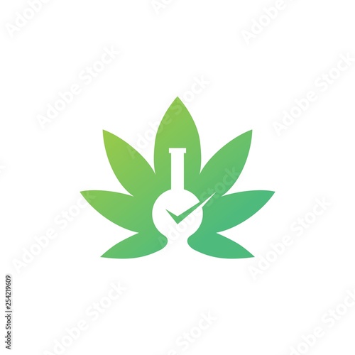 cannabis lab test check certified certificate logo icon illustration