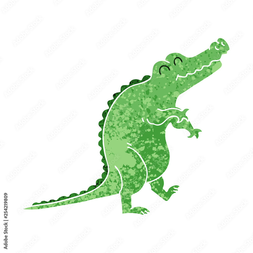 Fototapeta premium quirky retro illustration style cartoon crocodile