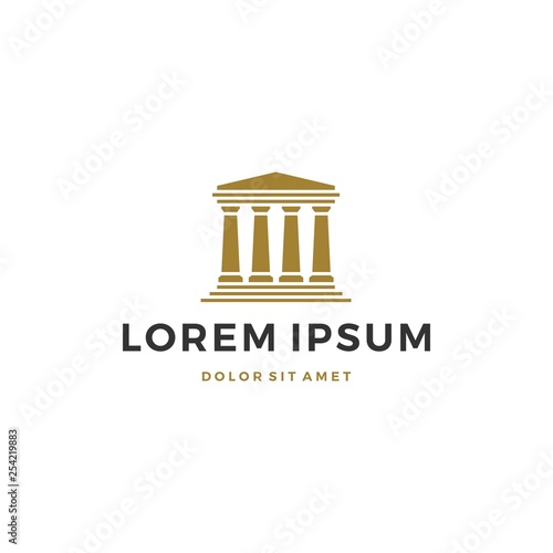 law pillar logo vector icon illustration