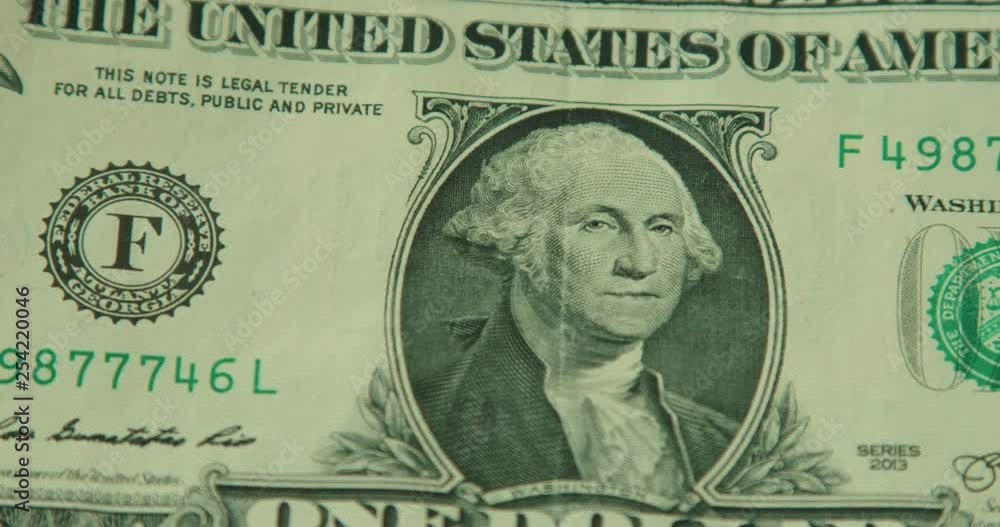 1(one) US Dollar bill close up, macro 1(one) US Dollar bill close up, macro