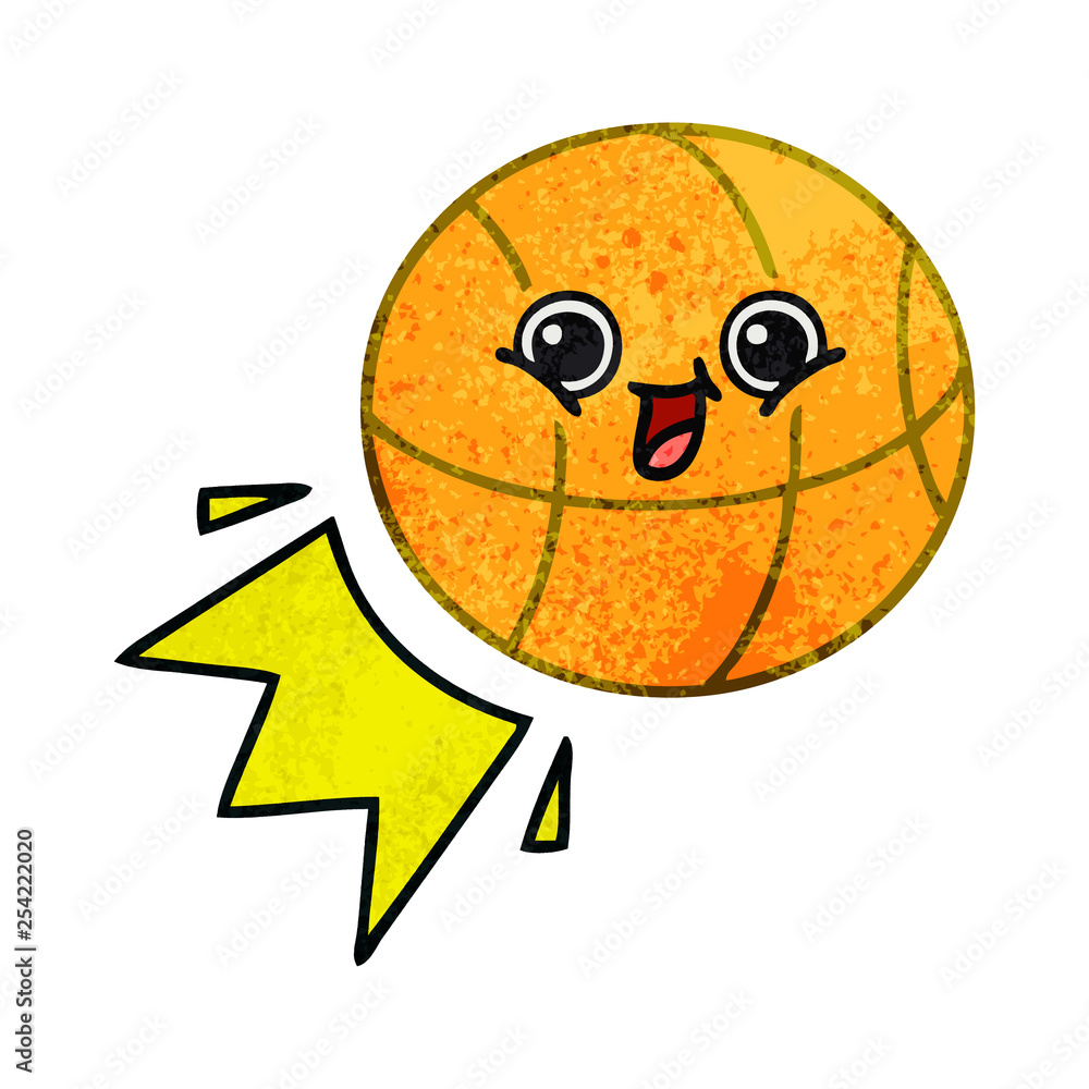 retro grunge texture cartoon basketball retro grunge texture cartoon basketball
