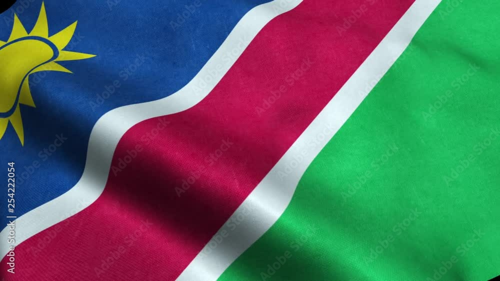 Namibia Flag Seamless Looping Waving Animation Namibia Flag Seamless Looping Waving Animation