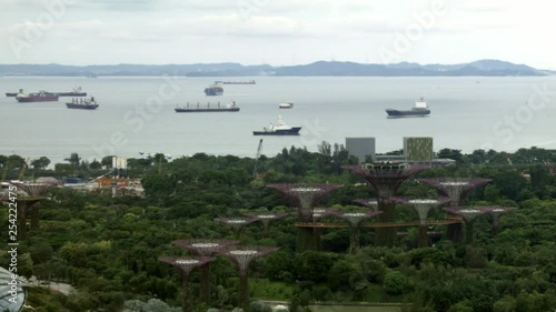 ships in the strait of Singapore hd