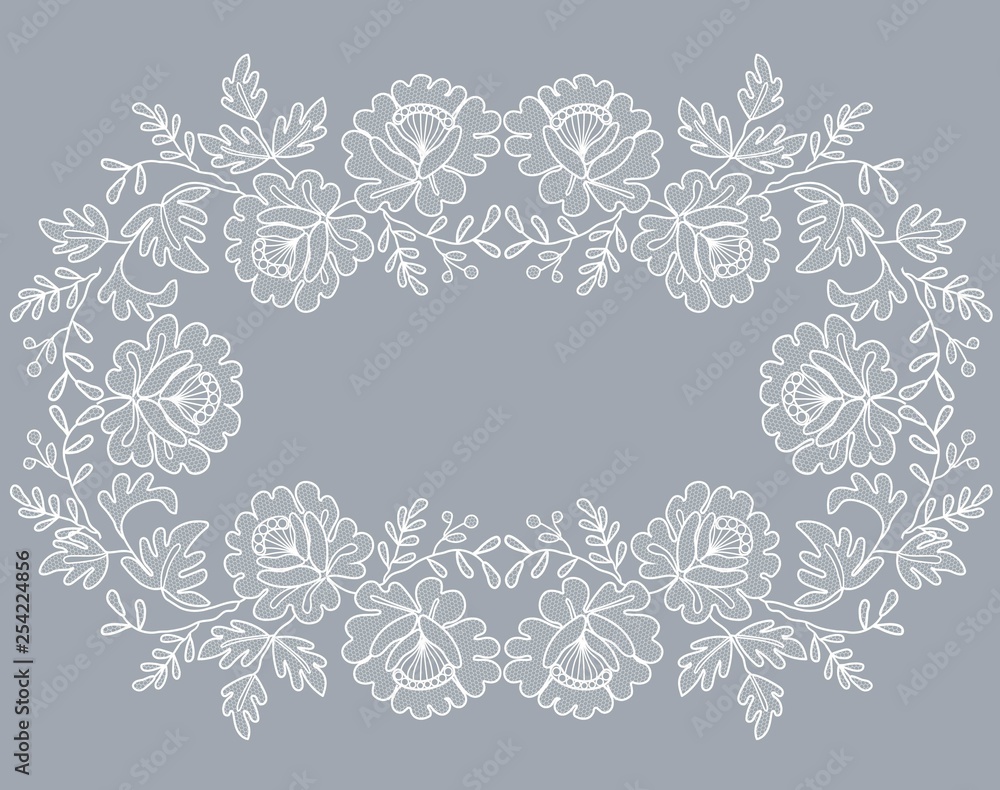 white lace frame