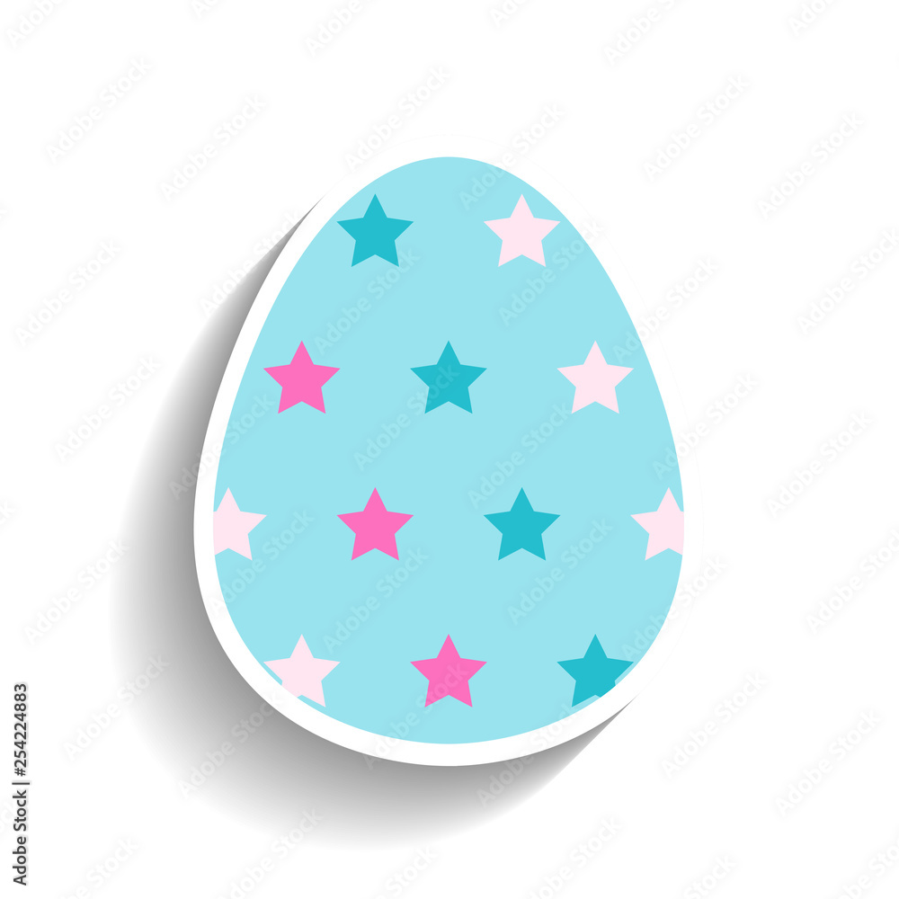 Easter egg. Flat object or icon isolated on white background. Religious holiday. Illustration Easter egg. Flat object or icon isolated on white background. Religious holiday. Illustration