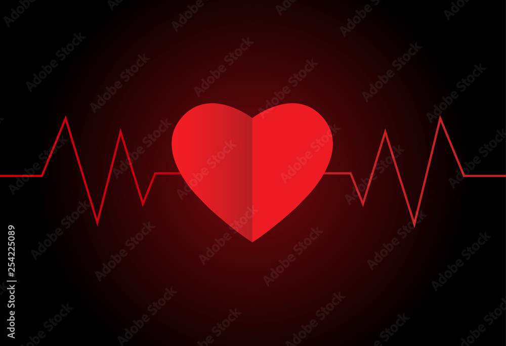 vector of paper style heart beat pulse vector of paper style heart beat pulse