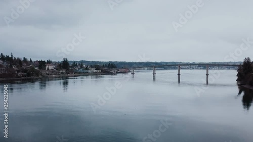 Wallpaper Mural Ascending drone footage approaching bridge Torontodigital.ca