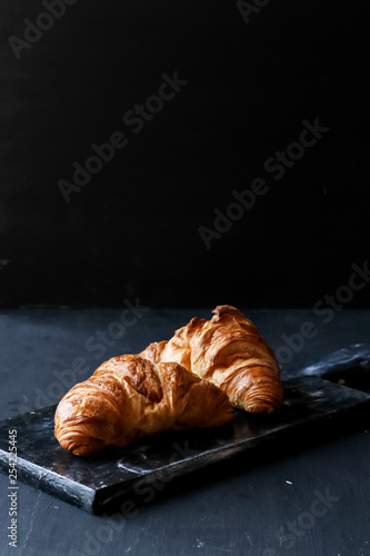 Croiisant on a black background