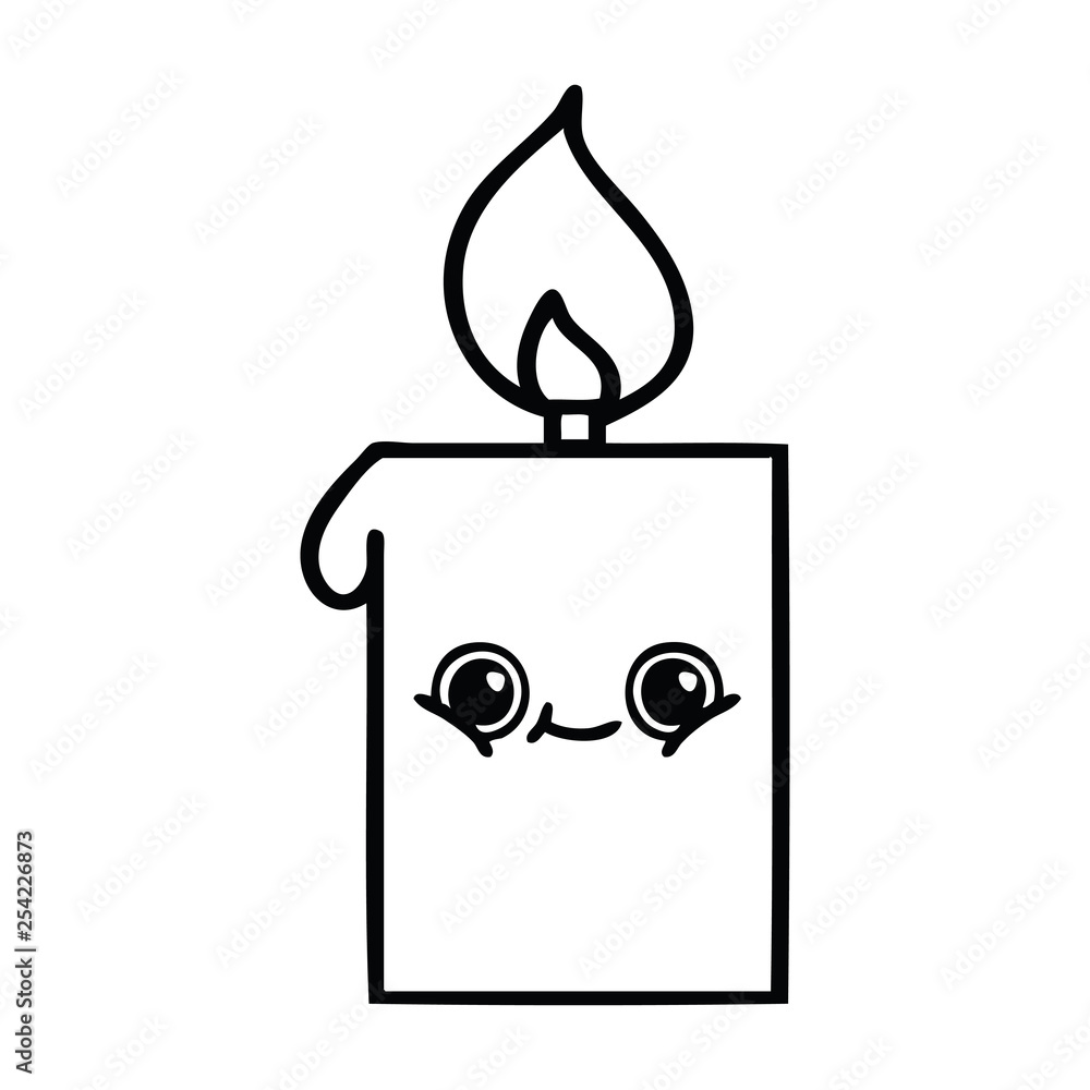 line drawing cartoon lit candle line drawing cartoon lit candle