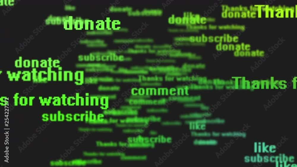 Subscribe, Comment, Donate, Like, Contribute, Thanks for watching - Social Network Background in 4k Subscribe, Comment, Donate, Like, Contribute, Thanks for watching - Social Network Background in 4k