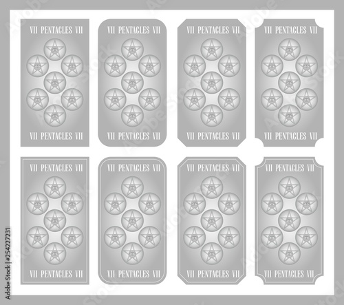 Seven of pentacles Tarot of the symbols silver and white
