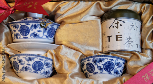 Photography Ceramic tea set in a shop in Shanghai, China