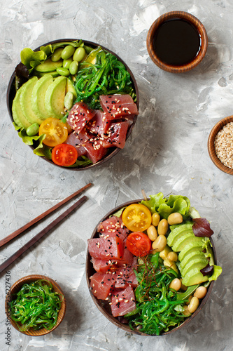 фотографія Hawaiian tuna poke bowl
