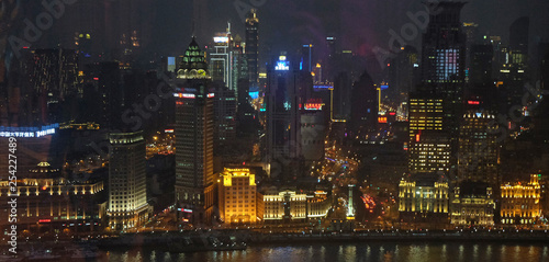 Night view to the riverside business center in Shanghai, China © zatletic