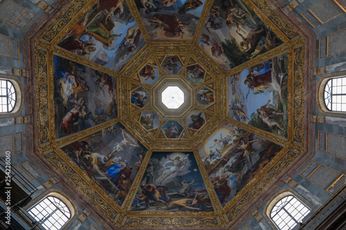 Panoramic view of interior cupola of the Medici Chapels  Cappelle Medicee 